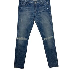 New 7 For All Mankind Women's Gwenevere Distressed Ankle Skinny Mid Rise Jean 28